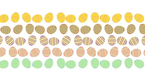 Rolling Easter Eggs loop animation 4K on white background Video stock 83760968