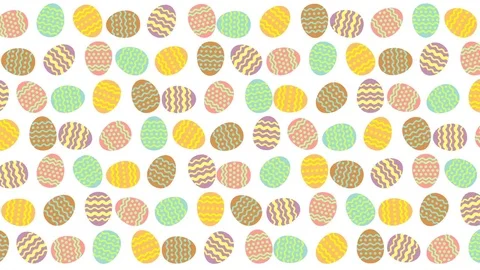 Rolling Easter Eggs loop animation 4K on white background Stock Footage 83761089