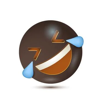 Rolling on the floor laughing. 3D stylized vector icon. smiling emoticon Illustrazione stock