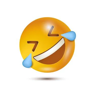 Rolling on the floor laughing. 3D stylized vector icon. smiling emoticon Stock Illustration