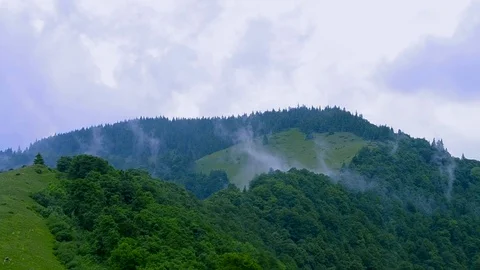 Rolling fog in the mountains Stock Footage 97123783