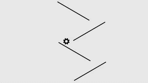 Rolling gear on inclined lines physics animation Video stock 339359052