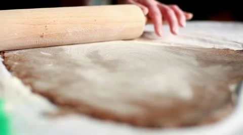 Rolling a Gingerbread Dough Video stock 10586733