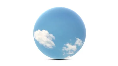 Rolling glass sphere with sunny sky clouds time lapse Vidéo 229614503