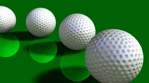 Rolling Golf Ball Circle (green) - Golf 10 (HD) Stock Footage 313864