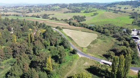 Rolling Green Farmland Stock Footage 334902692