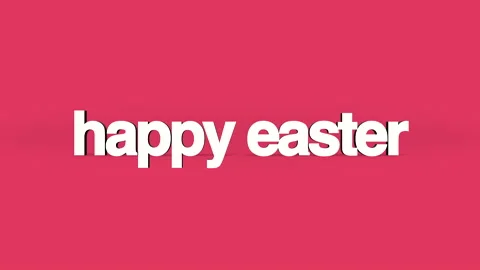 Rolling Happy Easter text on red gradient Stock Footage 237446519