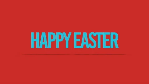 Rolling Happy Easter text on red gradient Stock Footage 260927340