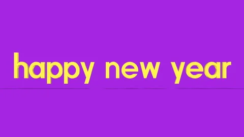 Rolling Happy New Year text on purple gradient Stock Footage 217420914