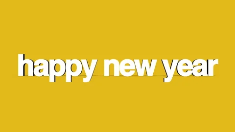 Rolling Happy New Year text on yellow gradient Vídeo Stock 253882111