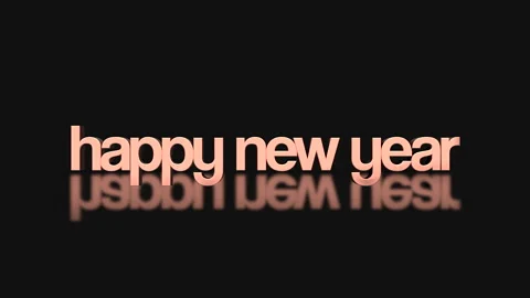 Rolling Happy New Year text on black gradient Stock Footage 253882158
