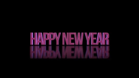 Rolling Happy New Year Text Animation Stock Footage 306051702