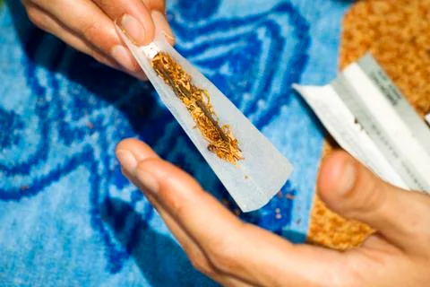 Rolling hashish joint Stock Photos