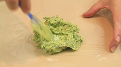 Rolling Herb Butter Stock Footage 32519246