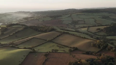 Rolling hills blanketed in mist 動画素材 98622776