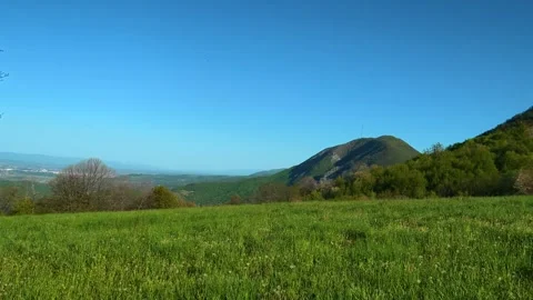 Rolling hills frame distant valleys. Ovcar Kalbar Gorge, Serbia Video stock 333844380