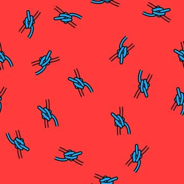 Rolling hitch nautical knot vector seamless pattern Stock Illustration