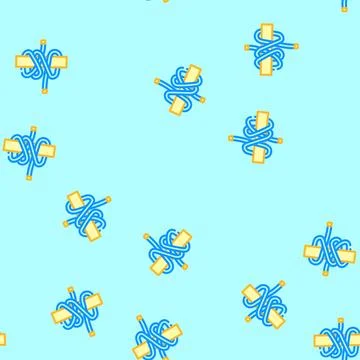 Rolling hitch nautical knot vector seamless pattern Stock Illustration