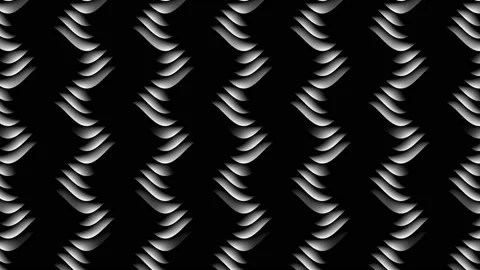 Rolling Interleaved Ribbon Repeating Pattern of Smooth Grey Ribbon Masks Stock Footage 139712694