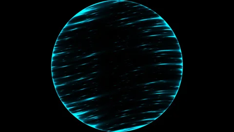 Rolling Lights Over Smooth Circle Glowing Blue Surface 库存影片 291069287