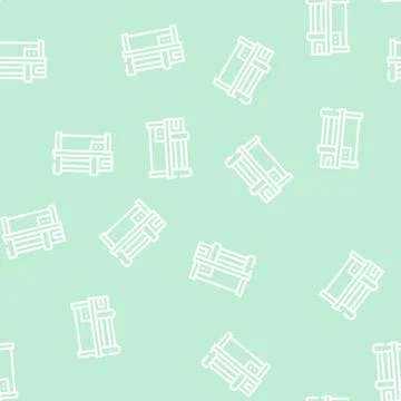 Rolling machine line vector seamless pattern flat Stock Illustration