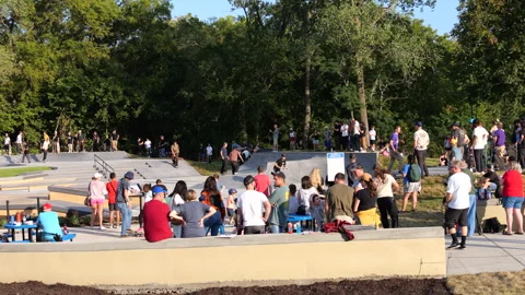 Rolling Magic Skatepark Grand Opening in Lenexa KS Stock-Footage 251904065