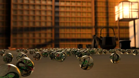 Rolling Marbles on the Tatami Video stock 332809431