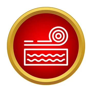 Rolling mattress icon with core layers concept Stock Illustration