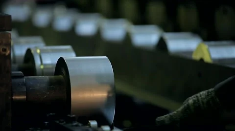 Rolling Mill at an Industrial Plant Bends Sheet Metal Stock Footage 50450894