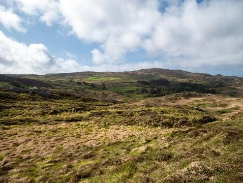 Rolling Moorland Landscape Under Dramatic Clouds Foto stock