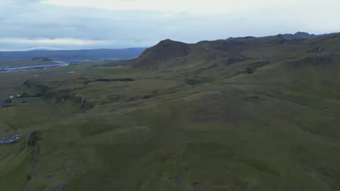 Rolling moss-covered hills and a distant, winding river. Stock Footage 332574481