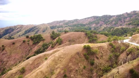 Rolling Mountain Landscape Captured by Drone in the Philippines Stock Footage 337784055