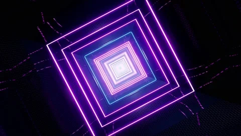 Rolling Neon Square Light Metal Grill Tunnel Stock Footage 201888525