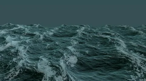 Rolling ocean with alpha channel in 1920x1080 Stock Footage