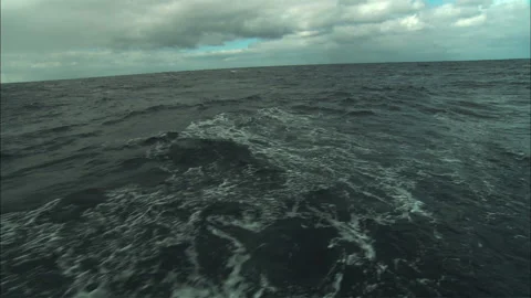 Rolling Ocean Waves - Tall Sailing Ship - sails at sea. Pirates, Piracy Stock-Footage 143026457