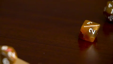 Rolling orange 8 sided dice Stock-Footage 201496418