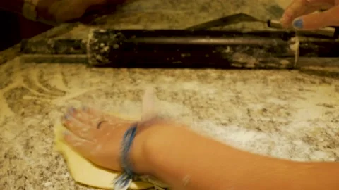 Rolling out cake dough Stock Footage 168388766