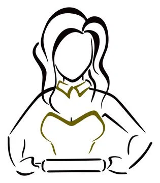 Rolling out cookie dough Stock Illustration