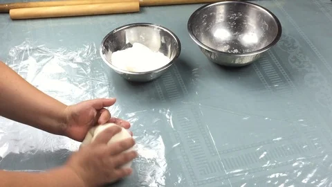 Rolling Out Dough 2 Stock Footage 93462788