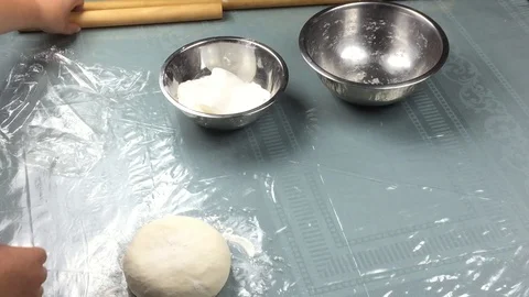 Rolling Out Dough 3 Stock Footage 93462816