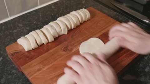 Rolling out dough Stock Footage 119188759