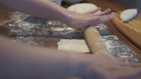 Rolling out the dough Stock Footage