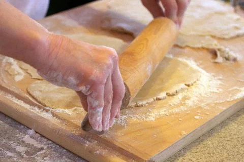 Rolling out dough Stock Photos