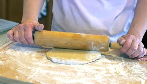 Rolling out dough Stock Photos