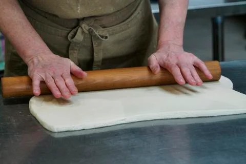 Rolling out dough Stock Photos