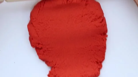 Rolling out kinetic sand for New Year and Christmas figurines. Part 1 Vídeos de archivo 256285738