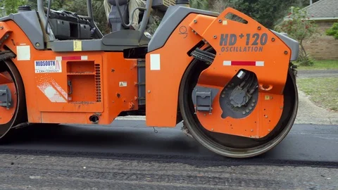 Rolling over new asphalt Stock Footage 127647191