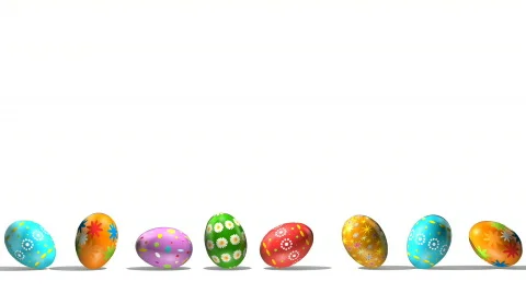 Rolling Painted Eggs Loop  Video stock 99813