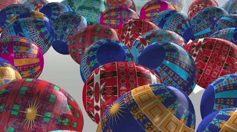 Rolling Painted Eggs (loop,matte) Video stock 22390929