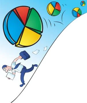 Rolling pie charts 스톡 일러스트